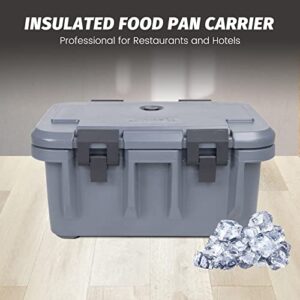 Jiwins Insulated Food Pan Carrier, Top-Load Food Pan Carrier, Stackable, for Restaurant Canteen, Gray, Suitable for 8" Deep Pans