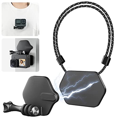 REYGEAK Magnetic Mount Neck Strap Necklace Lanyard, 360° Chest Body Strap Accessories Vehicle Boat Tube Attachment for GoPro Max Hero 11 10 9 8 7 6 Insta360 X2 X3 DJI Action 2 3