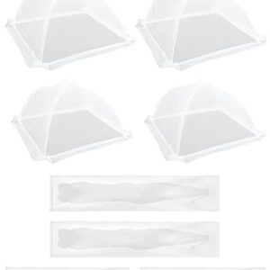 Comforer 4 Pack Food Cover Mesh Food Tent, 2 * 17 Inches and 2 * 14 Inches, Pop-Up Umbrella Screen Tents, Collapsible and Reusable Patio Net for BBQ, Picnics, Parties, Camping, Outdoor