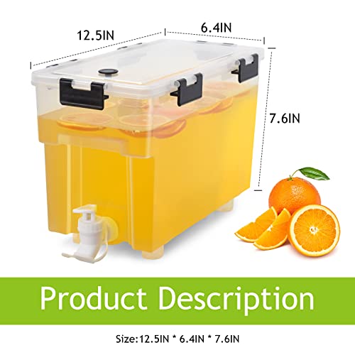 1.5 Gallon Drink Dispenser For Fridge,Beverage, Water Dispenser With Spigot.Juice Containers With Lids For Fridge,Parties And Daily Use. 100% Sealed And Filter Screen.BPA FREE.