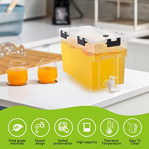 1.5 Gallon Drink Dispenser For Fridge,Beverage, Water Dispenser With Spigot.Juice Containers With Lids For Fridge,Parties And Daily Use. 100% Sealed And Filter Screen.BPA FREE.