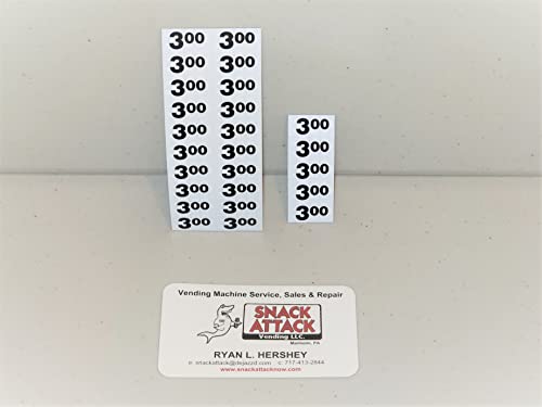 (25) Snack Vending Machine $3.00 / $3.25 Price Labels