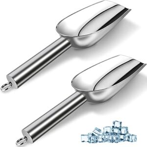 metal ice scoop 5 oz，small stainless steel ice scooper for ice maker ice bucket kitchen freezer bar party wedding pet dog food, small ice scoop for multi purpose use dishwasher safe