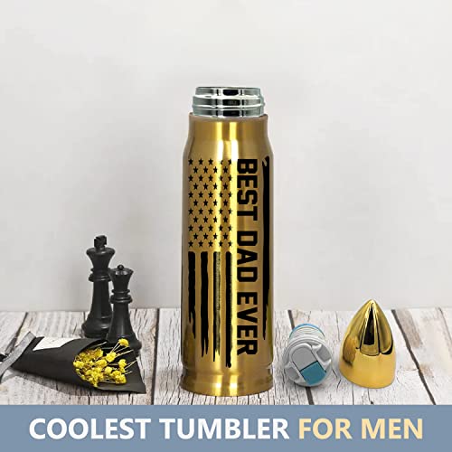 Best Dad Ever 17oz Stainless Steel Bullet Tumbler - Gifts for Dad from Daughter Son Wife, Dad Gifts - Dad Birthday Gift, Dad Christmas Gifts, Birthday Gifts for Men