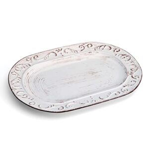 pfaltzgraff trellis serving platter, 13.75 inch, white