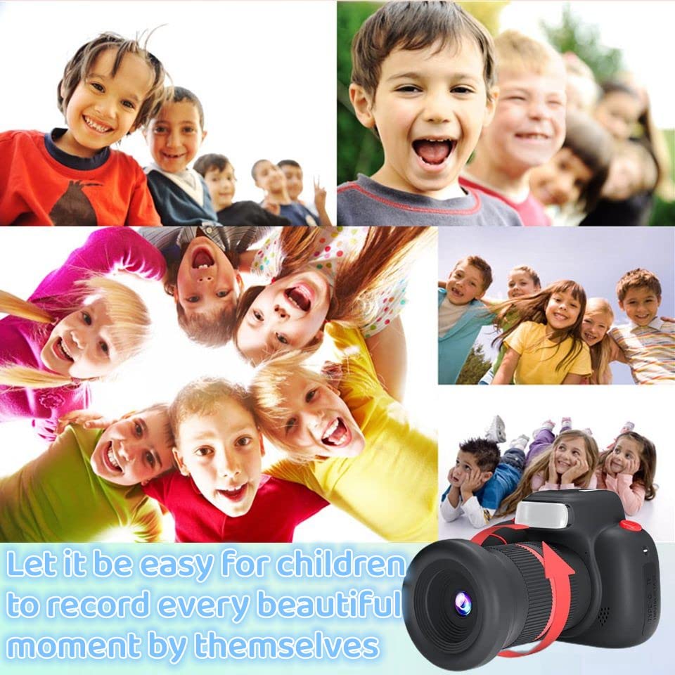 COSMER Kids DSLR Camera,Digital Video Camera for Kids with Rotable Zoom Lens,Best Christmas Birthday Gifts for 4 5 6 7 8 9 10 11Years Old Boys Girls,with 64G SD Card