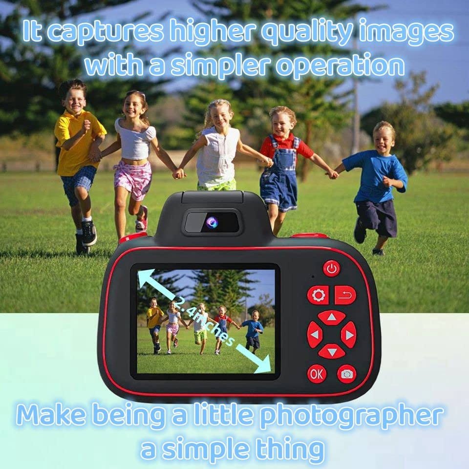 COSMER Kids DSLR Camera,Digital Video Camera for Kids with Rotable Zoom Lens,Best Christmas Birthday Gifts for 4 5 6 7 8 9 10 11Years Old Boys Girls,with 64G SD Card