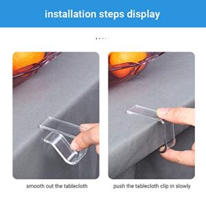 Plastic Tablecloth Clips, Transparent Clear Table Cloth Clips 24 Pcs Transparent Table Cloth Holder Clear Table Clips Tablecloth Cover Clamp for Picnic Weddings Home Camping Restaurant Outdoor