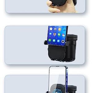 Cup Holders with Phone Holder for Walker, Stroller & Rollator - 2-in-1 Adjustable Water Bottle and Drink Cup Holder for Wheelchair, Mobility Scooter, Bike (3 in 1Cup Holder with Phone Holder)