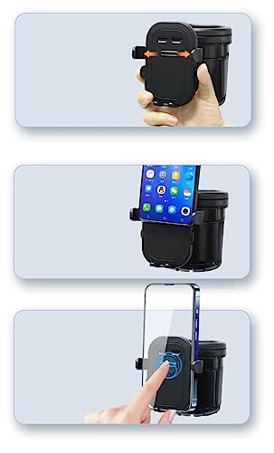 Cup Holders with Phone Holder for Walker, Stroller & Rollator - 2-in-1 Adjustable Water Bottle and Drink Cup Holder for Wheelchair, Mobility Scooter, Bike (3 in 1Cup Holder with Phone Holder)