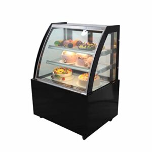 intsupermai floor standing refrigerated cake showcase 35inch commercial bakery cabinet glass refrigerated cake pie showcase bakery display case arc back door 220v