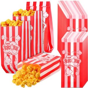 sherr 500 pcs paper popcorn bags disposable popcorn bags individual servings 1 oz red and white paper bags popcorn machine accessories small popcorn bag for movie nights, concessions, birthday party