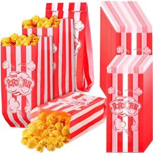 Sherr 500 Pcs Paper Popcorn Bags Disposable Popcorn Bags Individual Servings 1 oz Red and White Paper Bags Popcorn Machine Accessories Small Popcorn Bag for Movie Nights, Concessions, Birthday Party