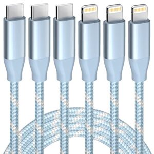 usb c to lightning cable 3 pack 6ft apple mfi certified iphone charger fast charging type c to lightning cable iphone fast charger for iphone 14 13 12 11 pro max xr xs 8 and more