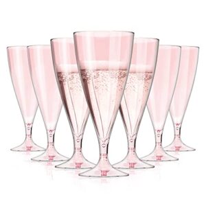 zonbaizey champagne flutes plastic - 16 pack plastic champagne glasses, shatterproof & reusable stemless champagne flutes, bpa-free mimosa glasses plastic - perfect for weddings, birthdays, parties