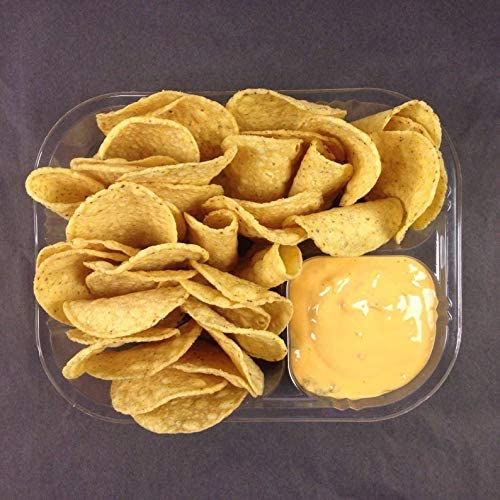 50 Plastic Nacho Trays Disposable | Large 6.5 X 5 – 20 oz Nacho Containers | Bulk Carnival Food Chips Container | 2 Compartment Concession Stand Trays | Clear Snack Bowls Plates Holder Party Supplies