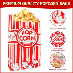 SUPWISER 100 Pcs Popcorn Bags, 1 Oz Movie Night Paper Popcorn Bags Bulk Individual Servings for Popcorn Machine Kitchen Party Movie Theater, Carnival Party, Decorations Supplies (100)