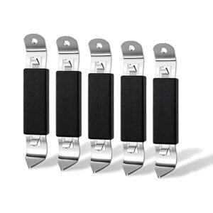 5 pack magnetic bottle openers stainless steel flat bottle opener, solid and durable beer openers small bottle opener can tapper with magnet for camping and traveling