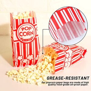 200 Pieces Popcorn Bags 2 Oz Disposable Paper Popcorn Bags Popcorn Machine Accessories for Movie Night, Carnival, Party, Theater, and Snack Bars