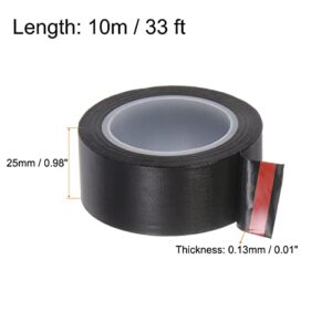 HARFINGTON Fabric PTFE Tape Roll, 1" x 33 ft High Temperature PTFE Adhesive Tape 0.13mm Thickness for Vacuum Sealer Machine Hand Impulse Sealers, Black