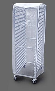 new star foodservice 530387 commercial-grade sheet pan/bun pan rack cover, plastic, 20-tier, 28" l x 23" w x 61" h, clear