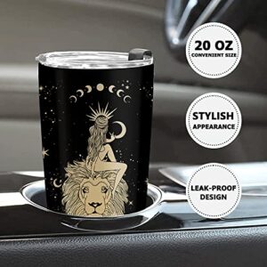 Leo Gifts for Women,Leo Tumbler,Leo Gift Zodiac Cup, 20 OZ Astrology Tumbler Cup, Witchy Gothic Gifts Stainless Steel Insulated Constellation Tumbler