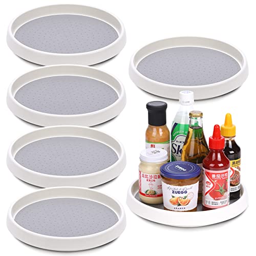 Set of 6, 12 Inch Non-Skid Lazy Susan Turntable, Lazy Susan Organizer for Cabinet, Pantry Organization, Kitchen Storage, Refrigerator, Countertop, Spice Rack (6 Pack 12 in)