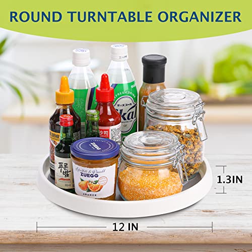 Set of 6, 12 Inch Non-Skid Lazy Susan Turntable, Lazy Susan Organizer for Cabinet, Pantry Organization, Kitchen Storage, Refrigerator, Countertop, Spice Rack (6 Pack 12 in)