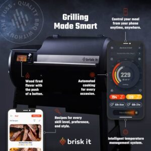 Brisk It Origin-580 Wood Pellet Grill Smoker Grill, WiFi Smart Grill with PID Controller, Pellet Smoker for 580 sq in Cooking Area Outdoor Cooking BBQ