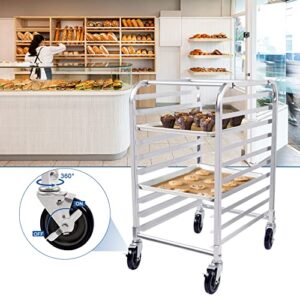 HARDURA Sheet Pan Rack,10 Tier Bun Pan Rack Commercial Bakery Rack with Wheels, Aluminum Racking NSF Listed Cooling Trolley for Kitchen, 20"x26"x38"H