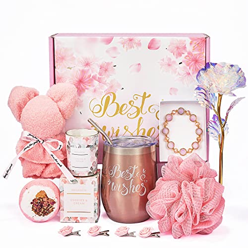 Birthday Gifts For Women, masso Gifts for Women Mom Her, Mothers Day Gifts for Mom with Wine Tumbler Spa Gift for Mom Best Friends Birthday Box Gifts for women Girlfriend get well soon gifts for women