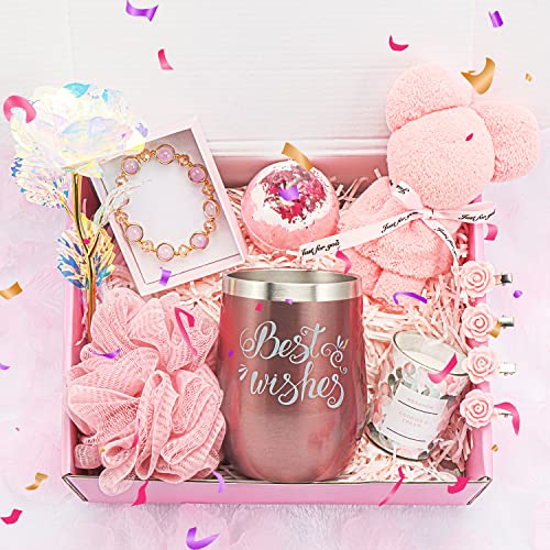 Birthday Gifts For Women, masso Gifts for Women Mom Her, Mothers Day Gifts for Mom with Wine Tumbler Spa Gift for Mom Best Friends Birthday Box Gifts for women Girlfriend get well soon gifts for women