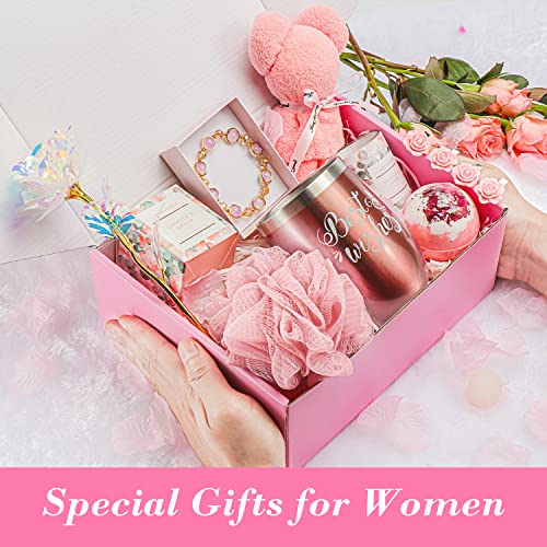 Birthday Gifts For Women, masso Gifts for Women Mom Her, Mothers Day Gifts for Mom with Wine Tumbler Spa Gift for Mom Best Friends Birthday Box Gifts for women Girlfriend get well soon gifts for women