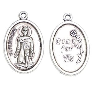 glary pack of 50 one inch catholic oval pray for us medal (st peregrine)