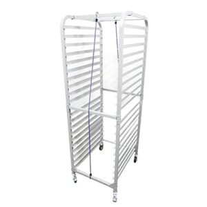 stuffygreenus aluminum 20-tier sheet bun pan rack bakery rack, home commercial kitchen bakery cooling rack, 26" l x 20" w x 69" hwith brake wheels