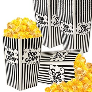 paper popcorn bags, decyool 45 popcorn bags black and white movie night popcorn boxes mini pop corn buckets and container for home,carnival party, decorations