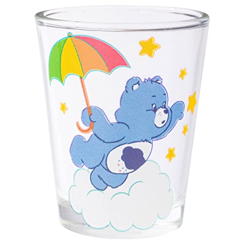 Silver Buffalo Care Bears Clouds 4-Pack Mini Glass Set, 1.5 Ounces