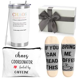 chaos coordinator gifts,20 oz insulated tumbler birthday gifts for women,unique gift idea for teacher appreciation gifts,office gifts for coworker boss,thank you gifts,friend christmas gifts