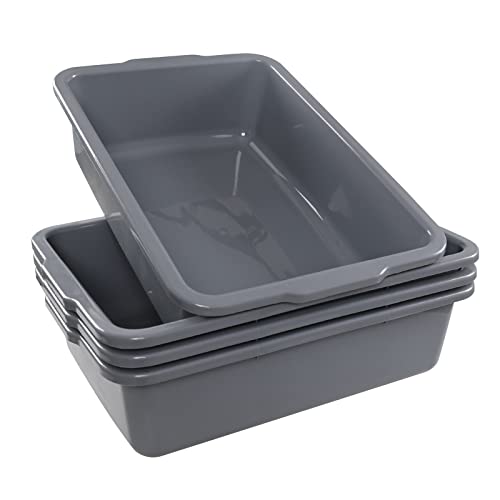 Tstorage 36 Liter Commercial Large Plastic Bus Box, Restaurant Bus Tubs, 4 Packs