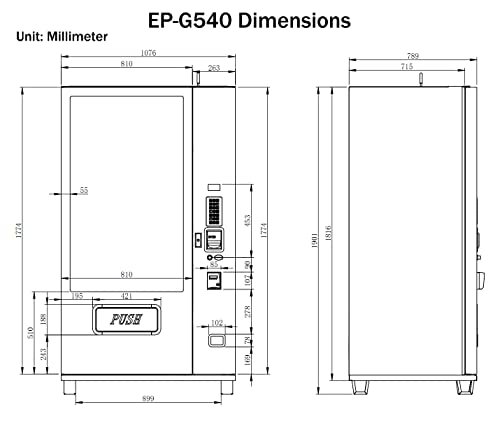 EPEX Beverage Vending Machine with Elevator Delivery Temp Control