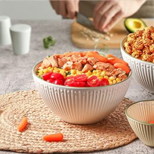 Wareland Salad Bowls 65 oz, 8 Inch Serving Bowls, Large Ramen Bowl For Noodle, Pho, Extra Sturdy Soup Bowls For Kitchen, Pasta Bowls Set Of 2, Ceramic Popcorn Bowl, Microwave & Dishwasher Safe, White