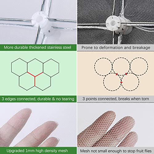 Mesh Food Covers for Outdoors - 7 Pack Upgraded 1 Extra Large 40x24 in & 6 Large 17x17 in Outdoor Party Food Cover Tent Collapsible Picnic Nets Umbrella Screen Pop Up Food Dome for Outside (White)