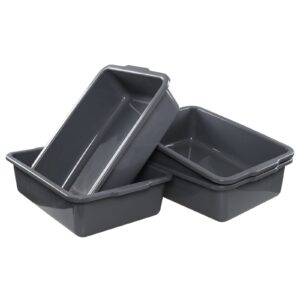 Vcansay 34 Quart Plastic Bus Tubs Commercial, Large Bus Box, 4 Packs