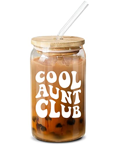 Aunt Gifts - Gifts For Aunt From Niece, Nephew - Birthday Gifts For Aunt, New Aunt, Aunties - Best Aunt Ever Gifts For Aunt, Aunt Announcement, Promoted To Aunt - 16 Oz Coffee Glass