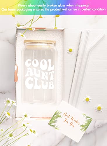 Aunt Gifts - Gifts For Aunt From Niece, Nephew - Birthday Gifts For Aunt, New Aunt, Aunties - Best Aunt Ever Gifts For Aunt, Aunt Announcement, Promoted To Aunt - 16 Oz Coffee Glass