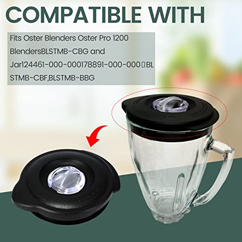 6-Cup Jar Blender Lid - Glass Blender Lid Cover Fit For Os-ter Blender Jar 124461-000-000 178891-000-000, Blender Replacement Lid Compatible with Os-ter Pro 1200 Blenders (6-Cup Blender Lid)