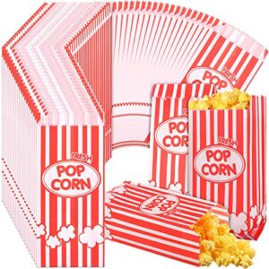 fuutreo 500 pcs 1oz popcorn individual bags bulk disposable popcorn bag red white stripe retro popcorn sleeves small popcorn paper bags for candy movie night themed carnival birthday party