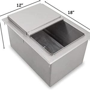 Commercial Stainless Steel Drop-in Ice Bin Chest 18"x12"