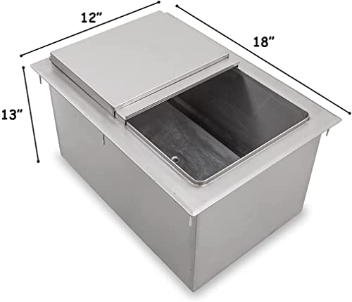 Commercial Stainless Steel Drop-in Ice Bin Chest 18"x12"