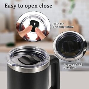 30oz Magnetic Tumbler Lid, Black Tumbler Replacement Lid Compatible with Yeti Rambler Old Style Rtic Ozark Trail and More for Yeti Coffee Cup Lid 30oz BPA Free